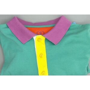 Bugatchi Uomo Polo Short Sleeve Shirt Size XL Cotton 1980's Colorblock Style‎